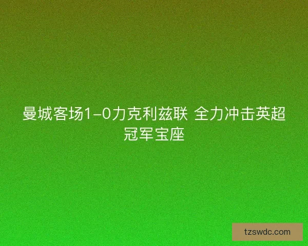 曼城客场1-0力克利兹联 全力冲击英超冠军宝座